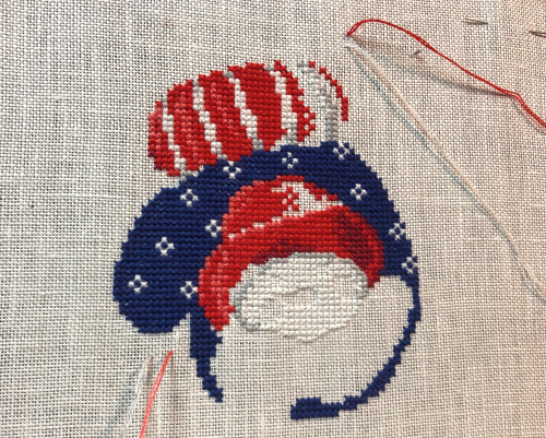 Snowman Mitten WIP 10-29-20